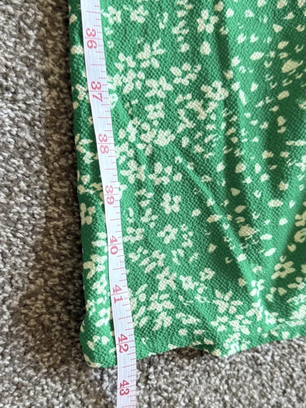 DKNY Floral Print Ruched Front 3/4 Sleeve Green Midi Dress Size 4 - Picture 11 of 14